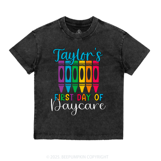 My First Day Of Daycare Toddler&Kids Washed Tees