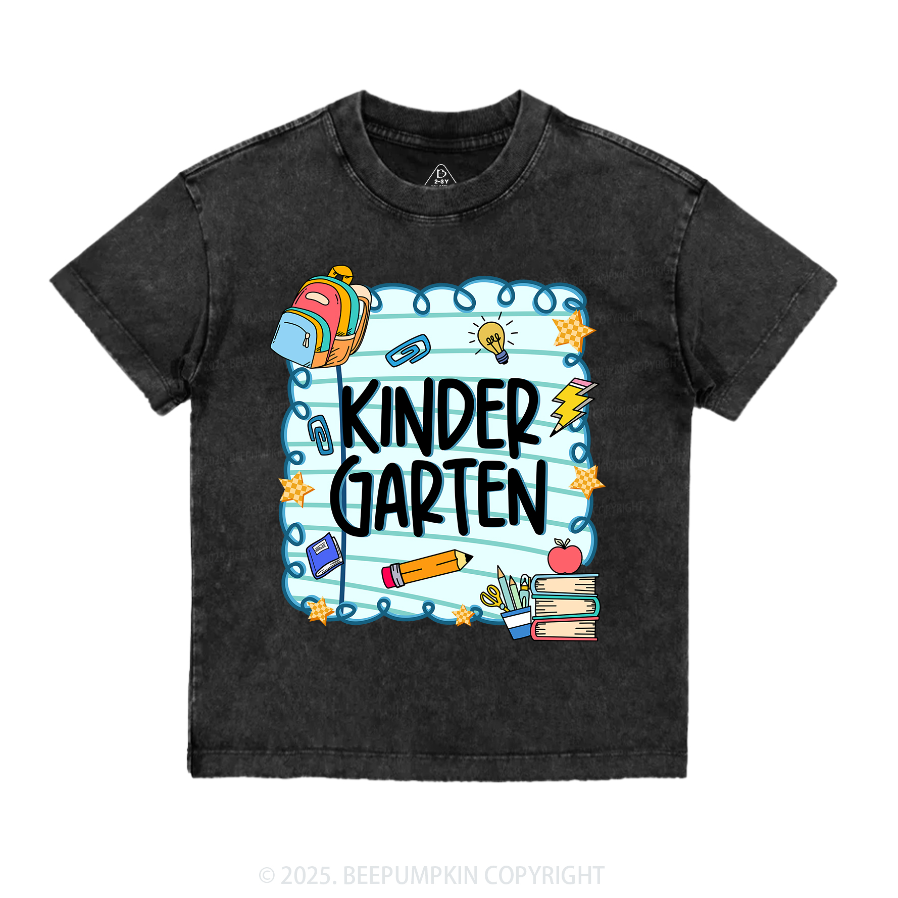 Personalized School Essentials Series Toddler&Kids Washed Tees