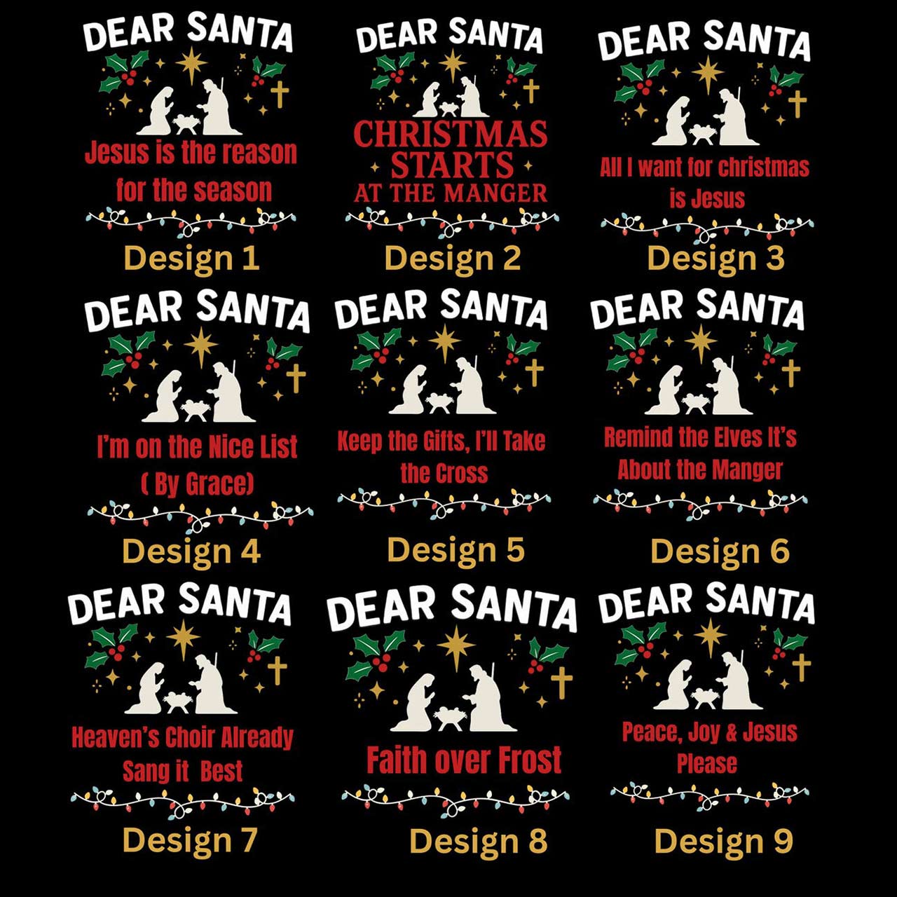 Personalized Dear Sant Christian Family Matching Pajamas