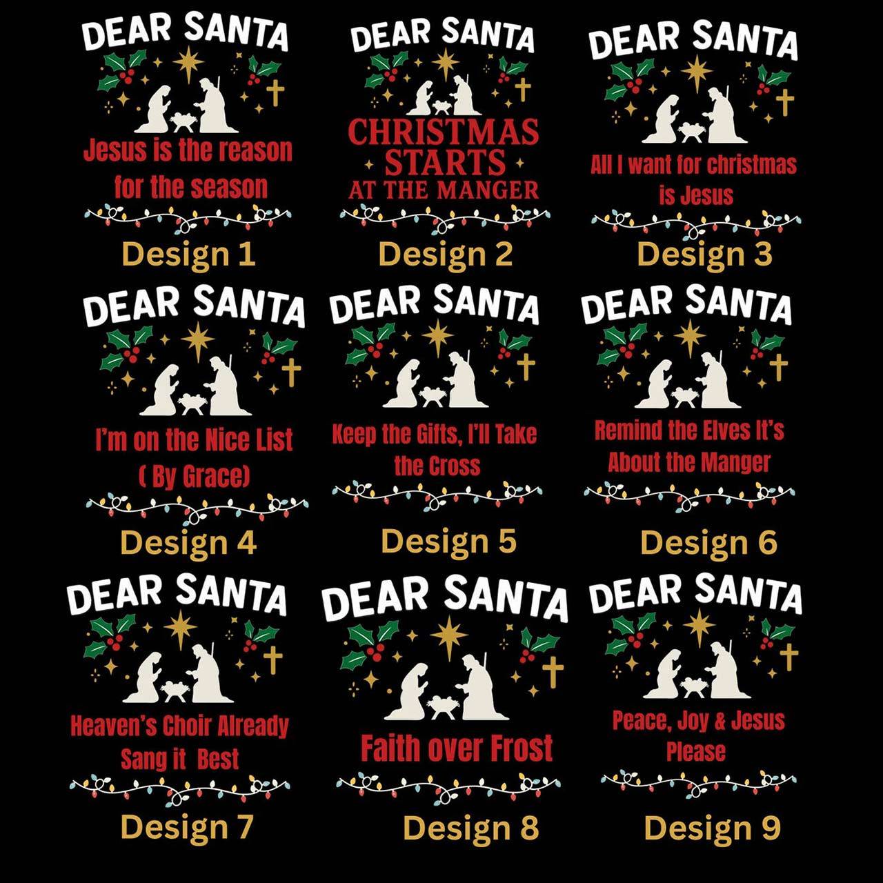 Personalized Dear Sant Christian Family Matching Pajamas