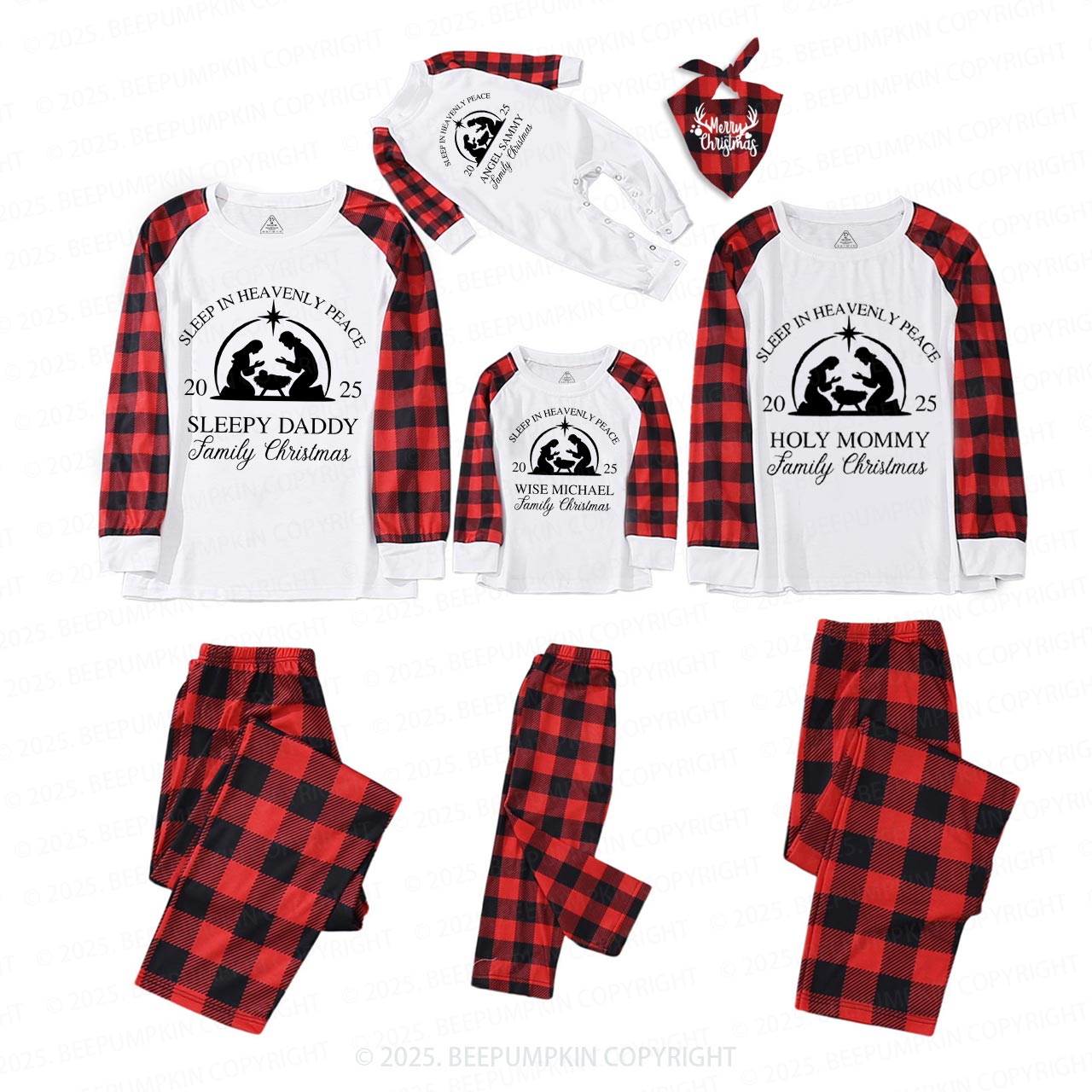 Personalized Faith Based Christmas Family Matching Pajamas