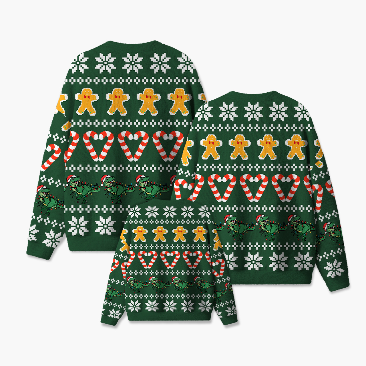 Green Christmas Family Matching Knit Sweatshirt