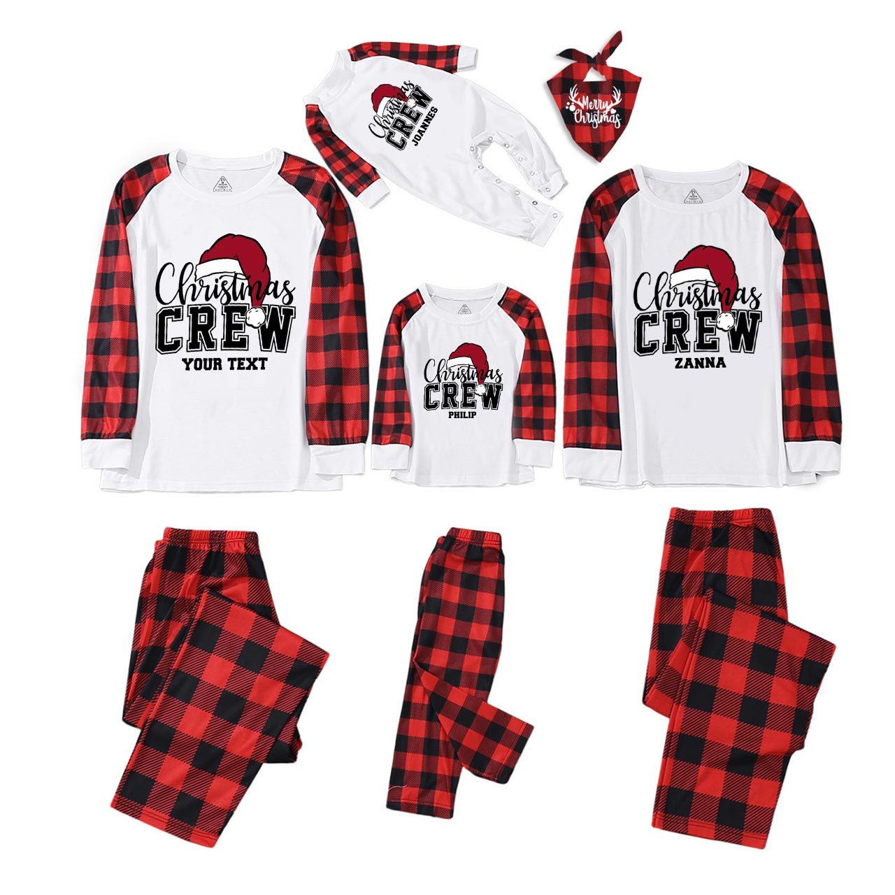 Personalized Christmas Crew Group Family Matching Pajamas