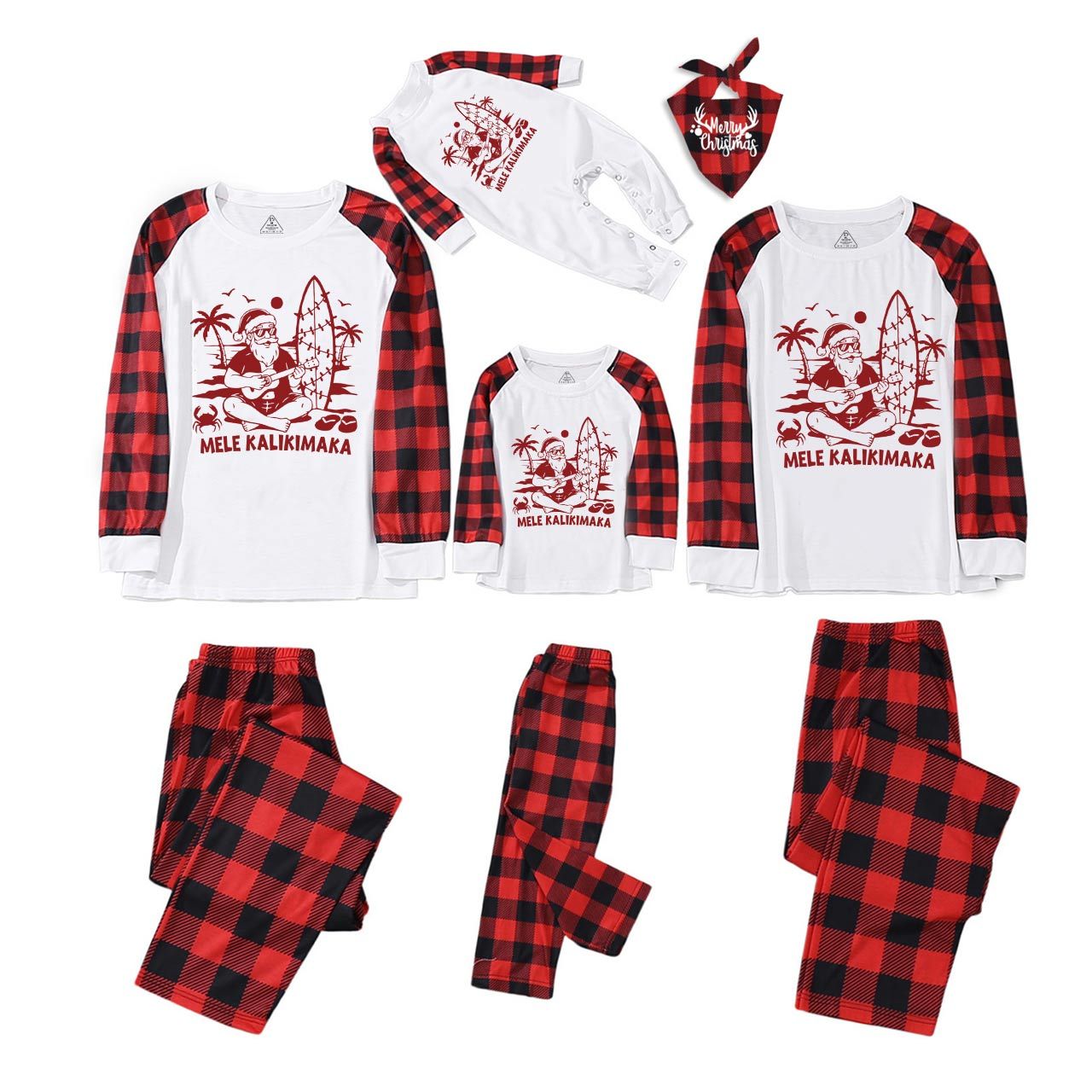 Personalized Mele Kalikimaka Family Matching Pajamas