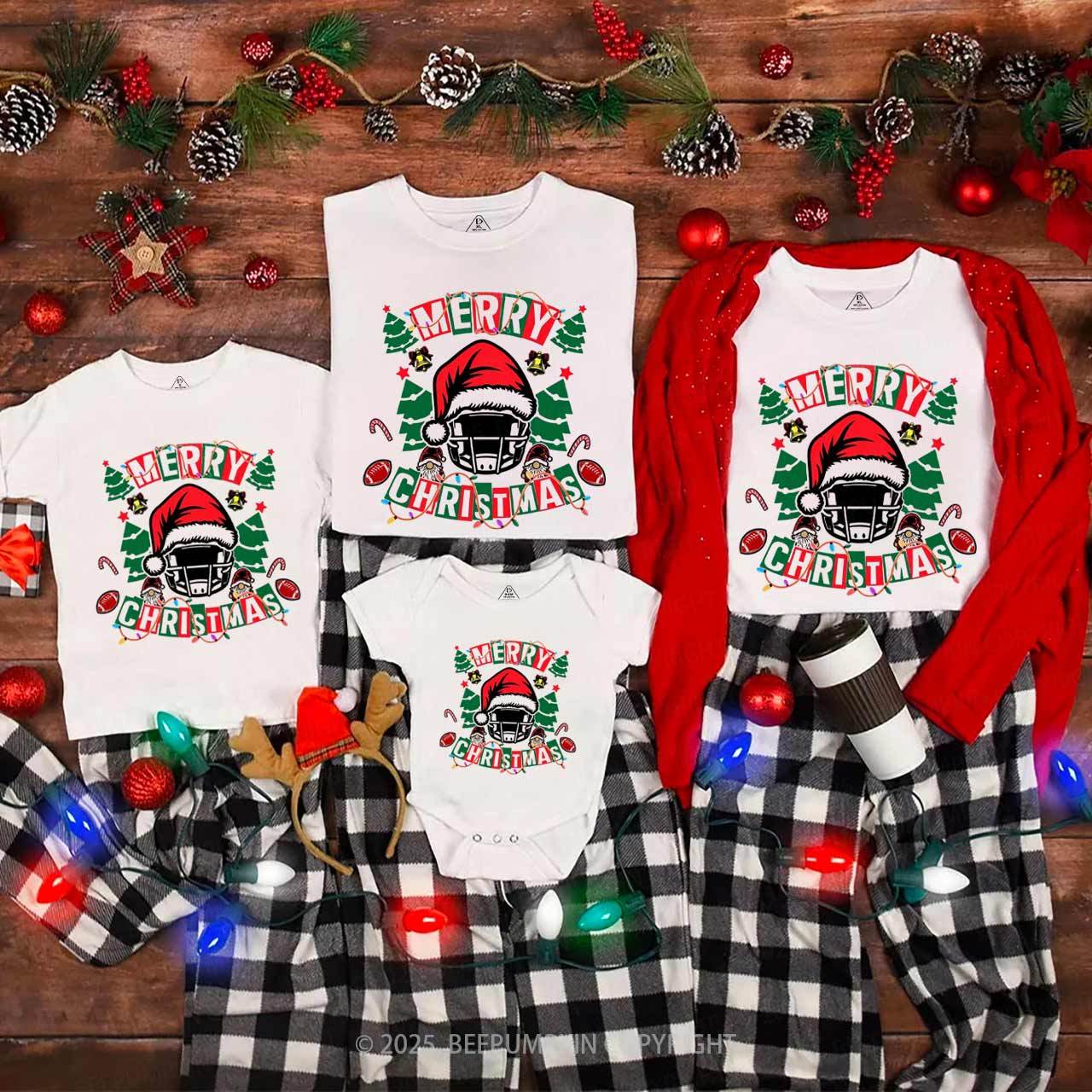 Football Christmas Family Matching T-Shirts Beepumpkin