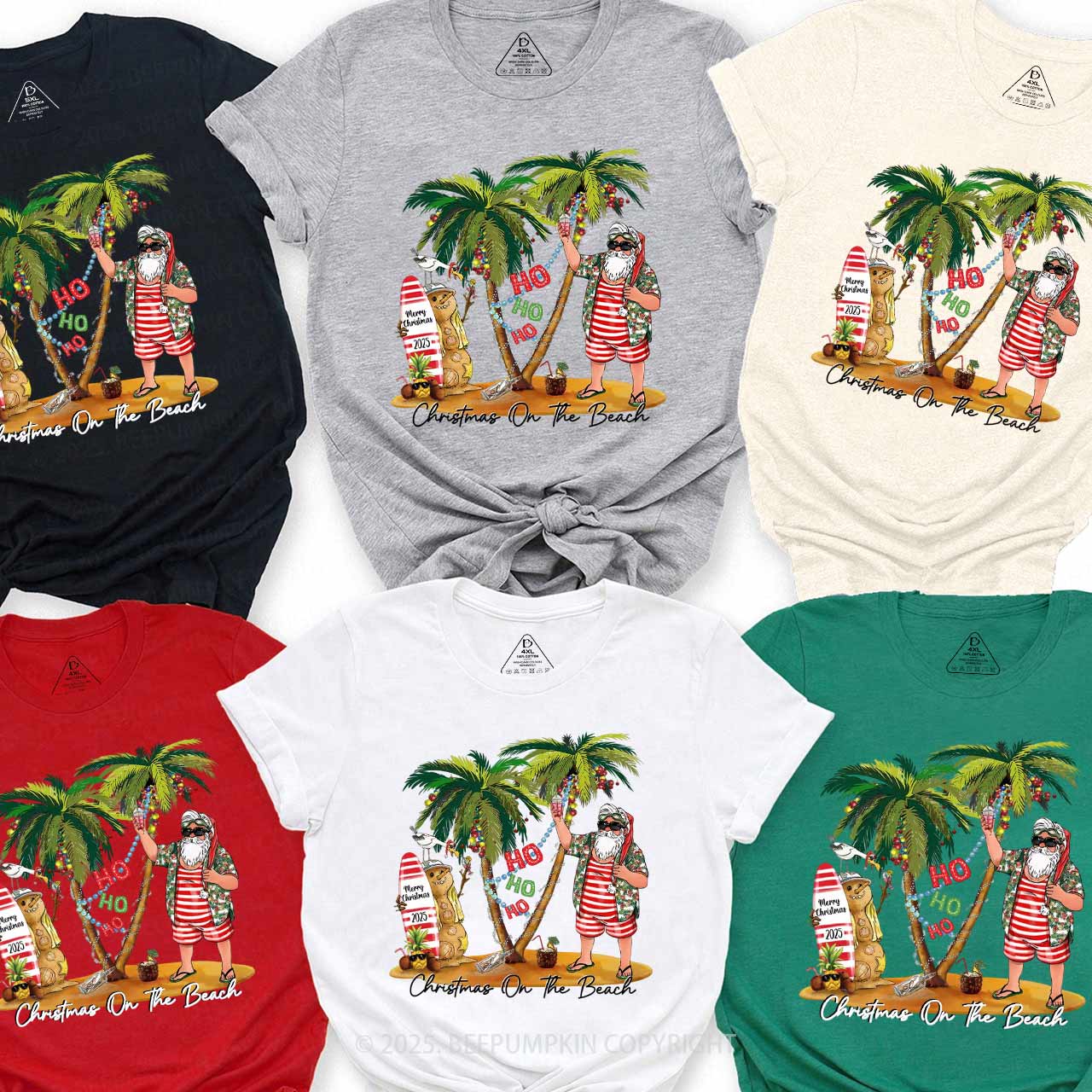 2025 Christmas Beach Family Matching T-Shirts Beepumpkin