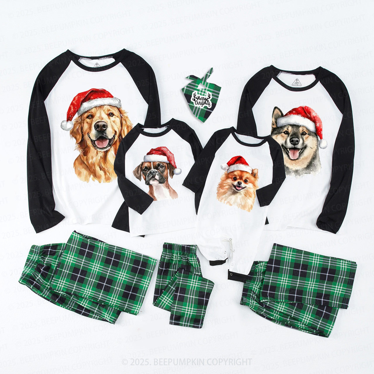 Personalized Santa Christmas Dog Family Matching Pajamas