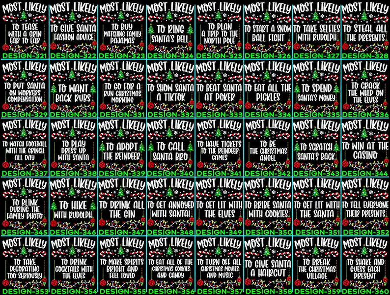 48 Quotes Most Likely To Christmas Family Matching Shirt