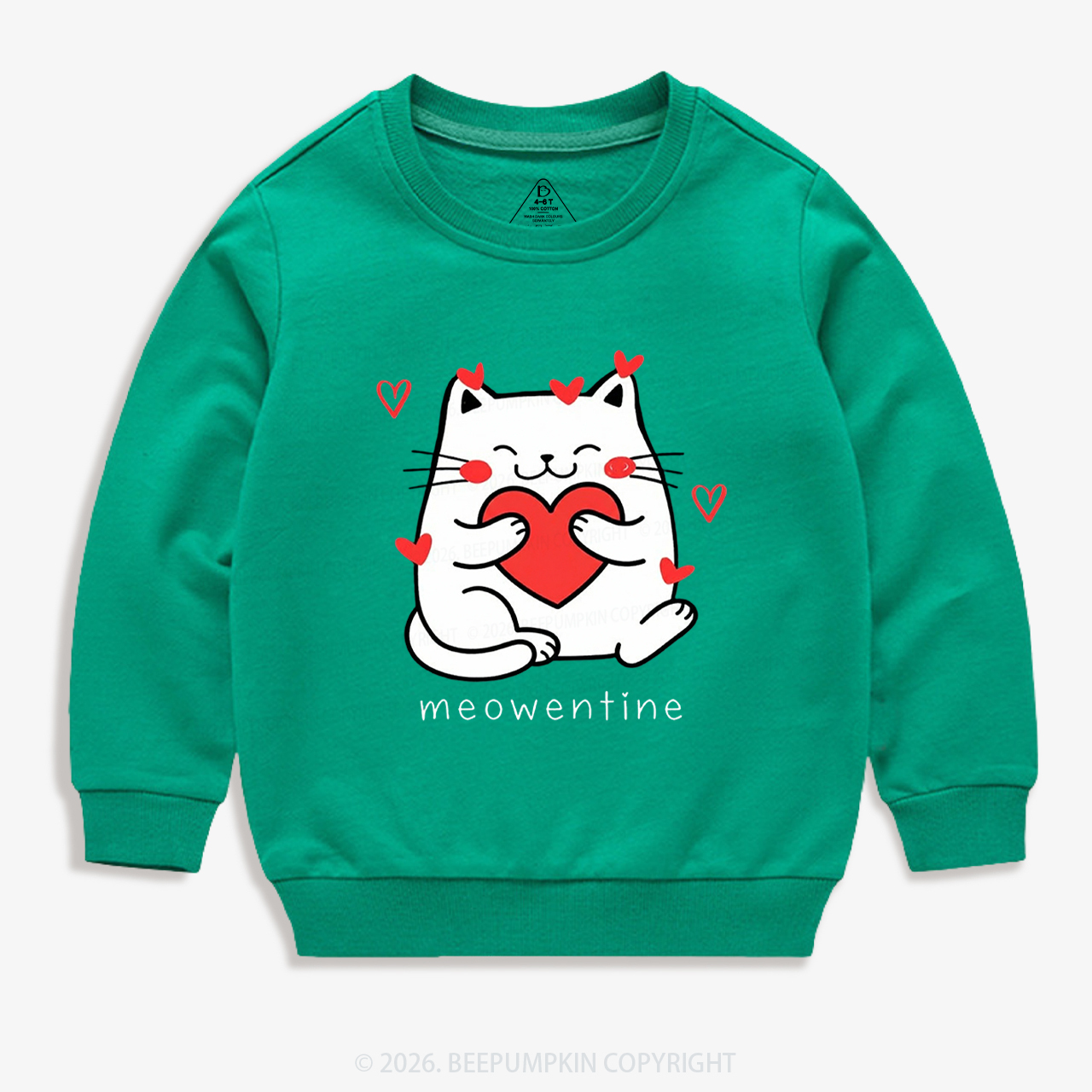 Meowentin Valentine's Day Kid's Sweatshirt