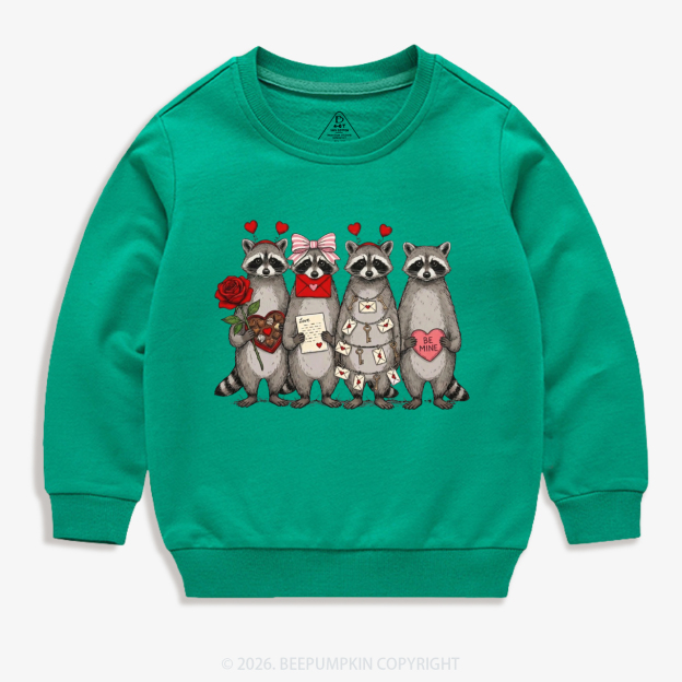 Feral Raccoon Valentine's Day Kid's Sweatshirt
