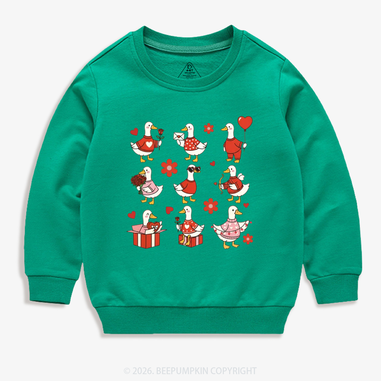 Lovely Goose Valentine's Day Kid's Sweatshirt