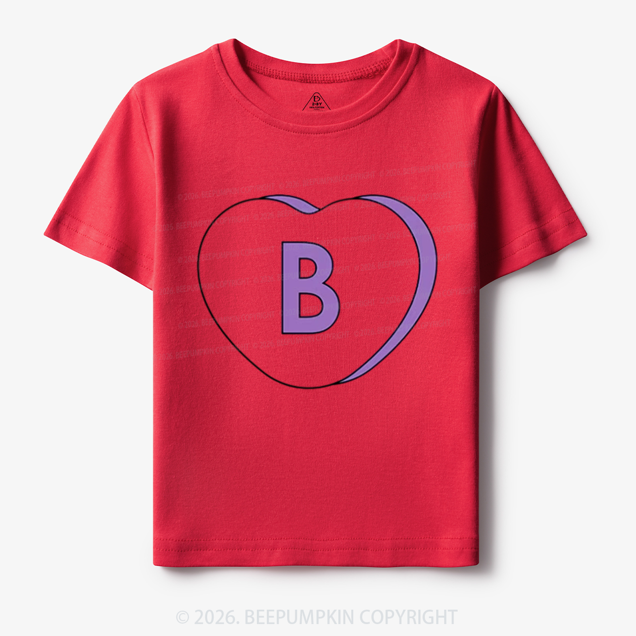 Personalized Candy Heart Initial Valentine's Day Toddler&Kid's Tees Beepumpkin