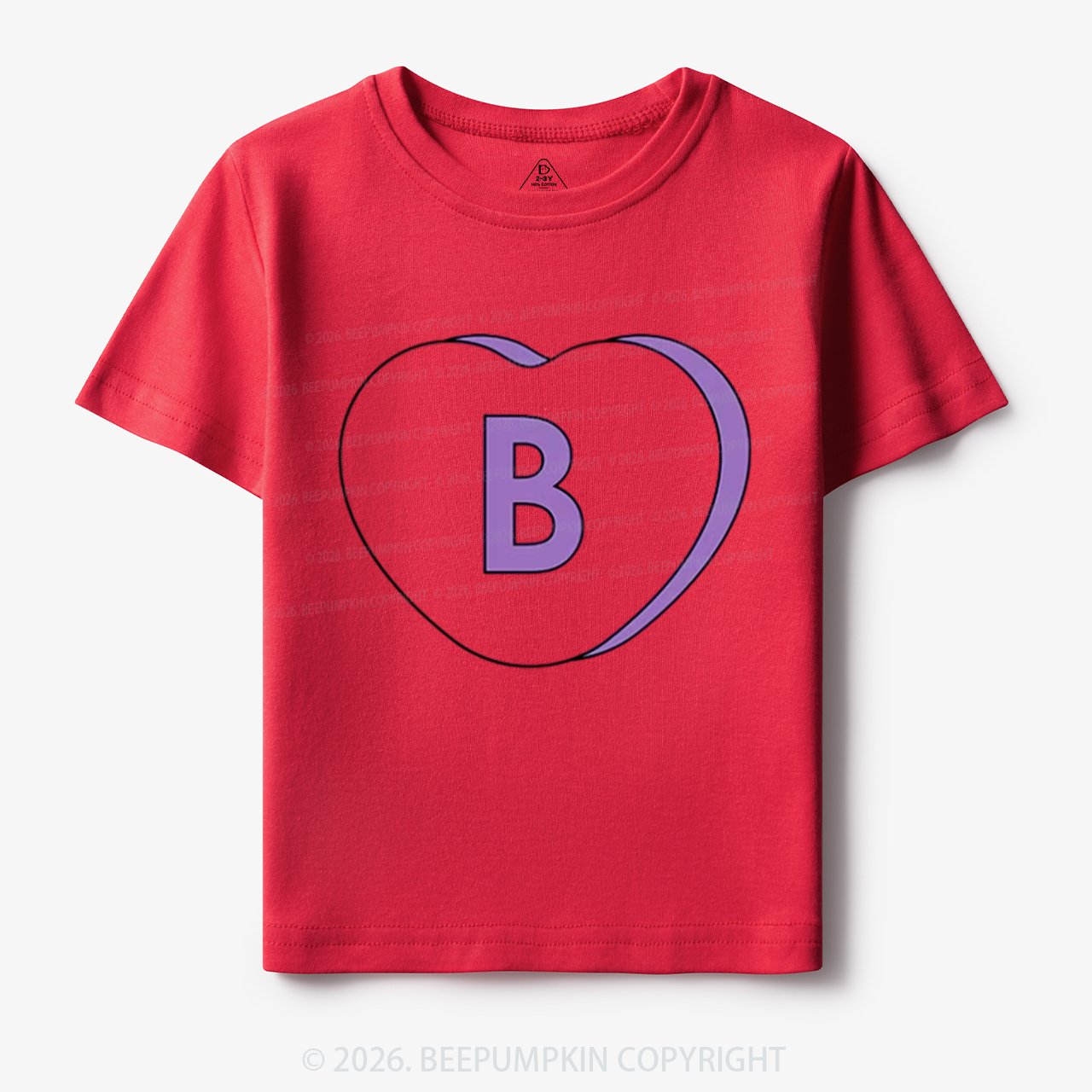 Personalized Candy Heart Initial Valentine's Day Toddler&Kid's Tees Beepumpkin