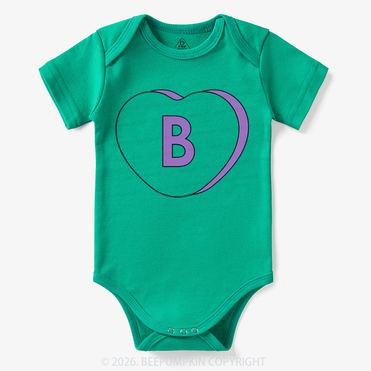 Personalized Candy Heart Initial Valentine's Day Bodysuit