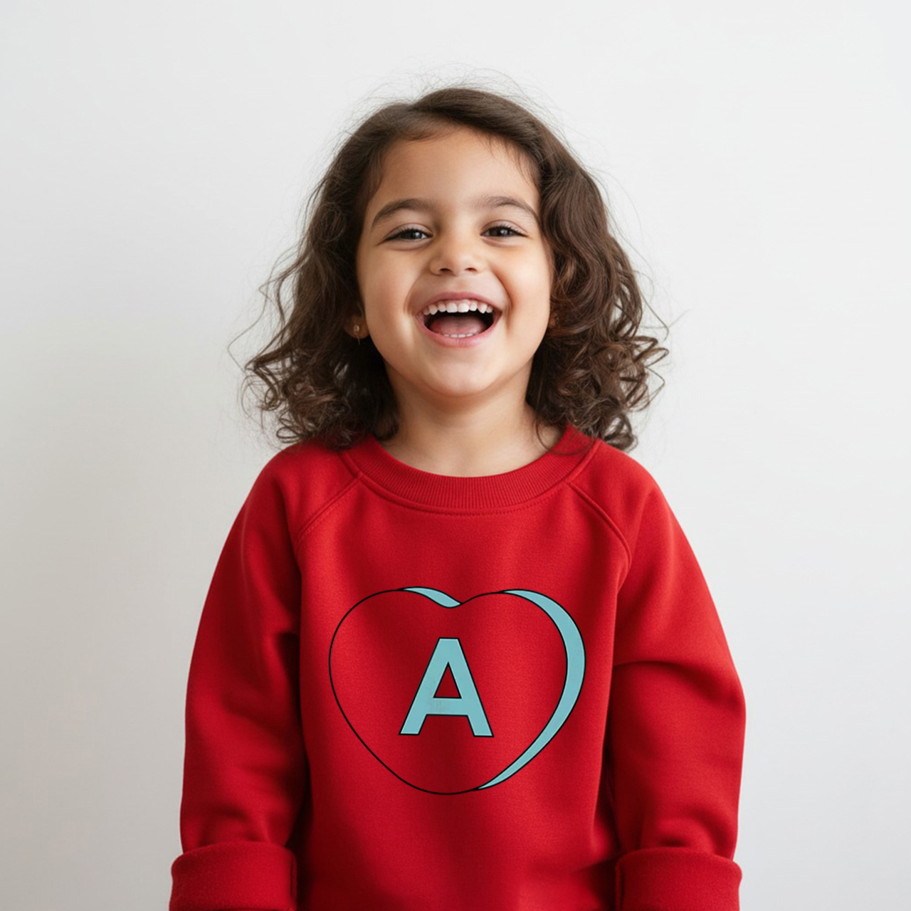 Personalized Candy Heart Initial Valentine's Day Kid's Sweatshirt