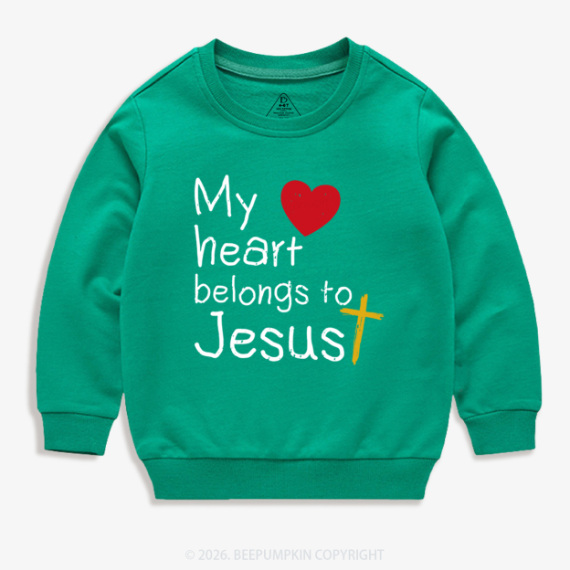 My Heart Belongs to Jesus Valentine's Day Kid's Sweatshirt