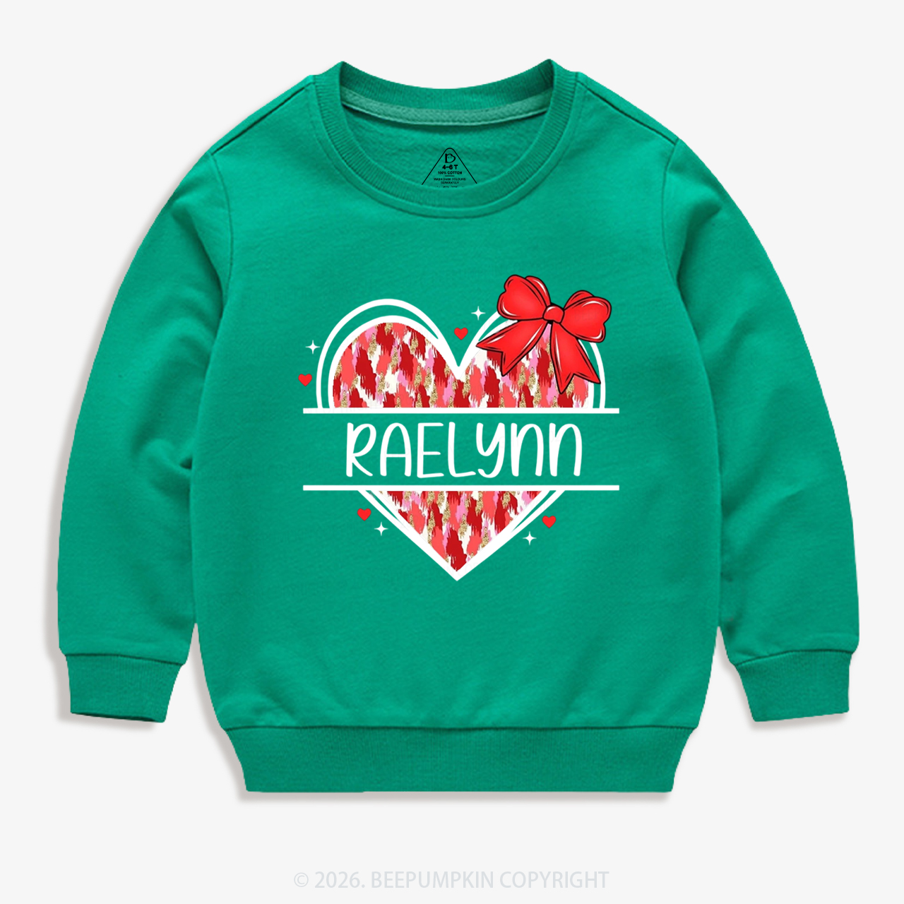 Personalized Heart Name Valentine's Day Kid's Sweatshirt