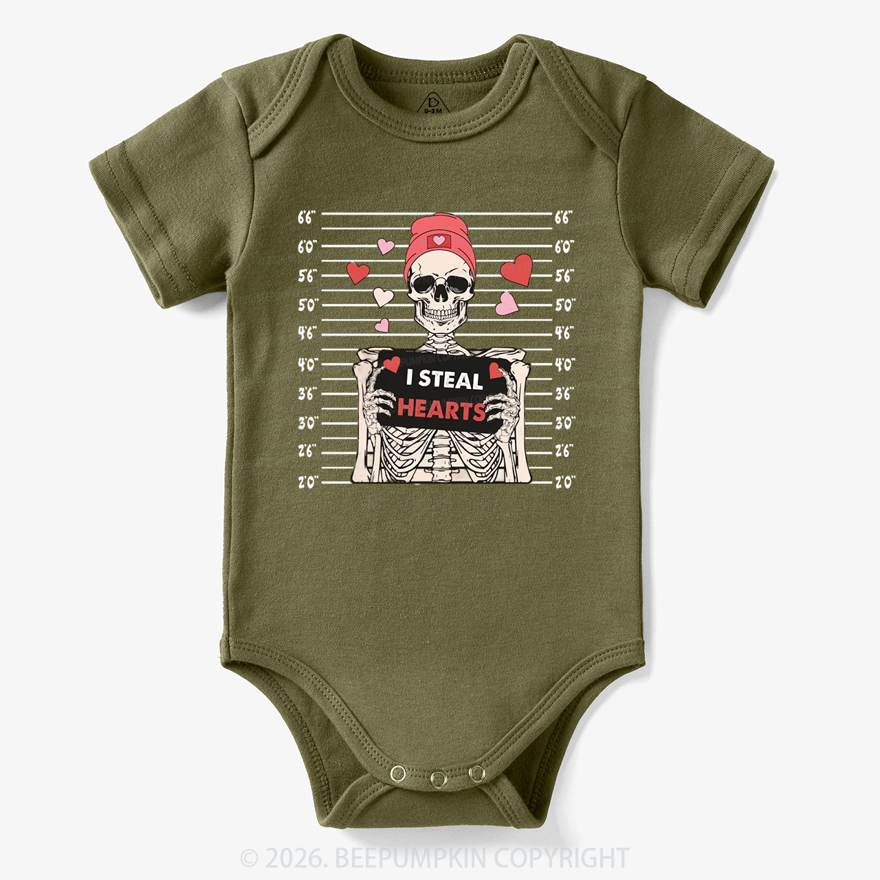 I Steal Hearts Skeleton Valentine's Day Bodysuit