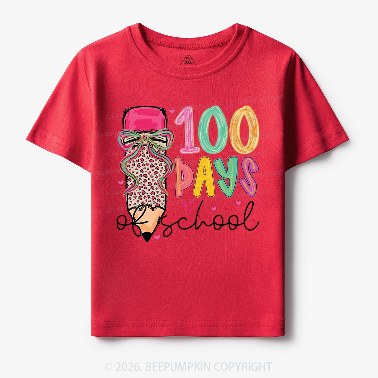 Bow Pencil 100 Days Of  School  Edition Toddler&Kid's Tees