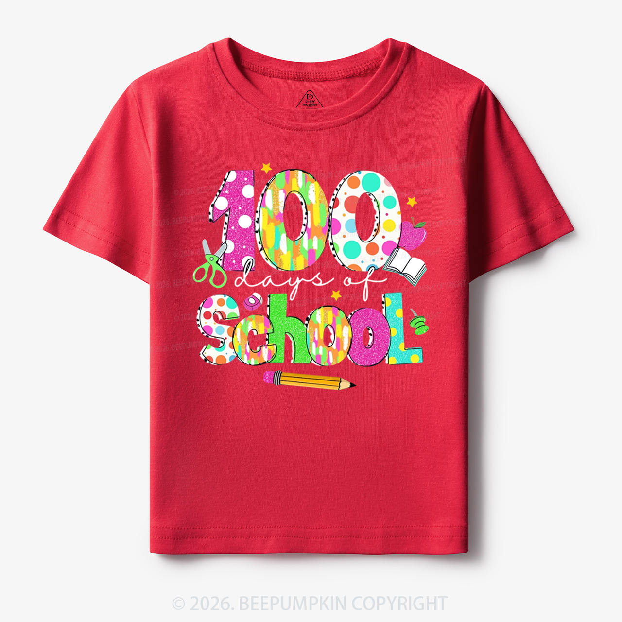 Colorful 100 Days of School Toddler&Kid's Tees
