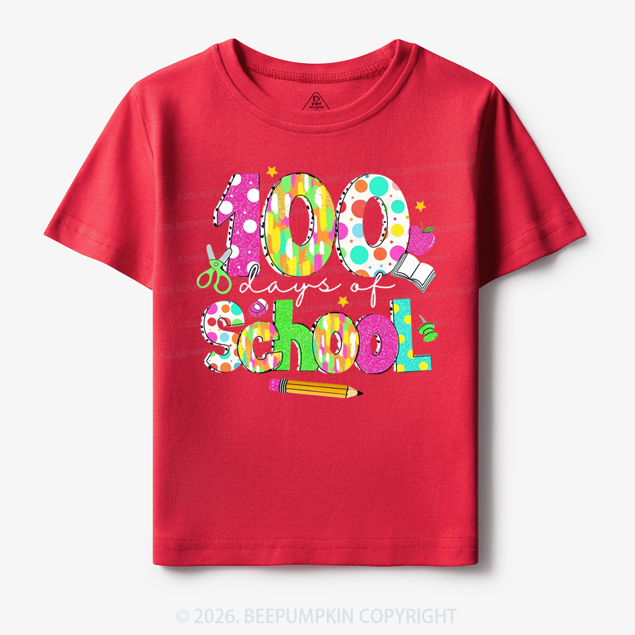 Colorful 100 Days of School Toddler&Kid's Tees