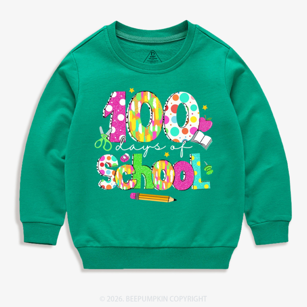 Colorful 100 Days of School Toddler&Kid's Sweatshirt