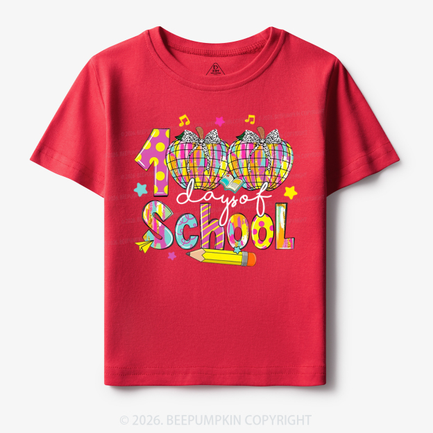 Bow & Plaid 100 Days of School Toddler&Kid's Tees