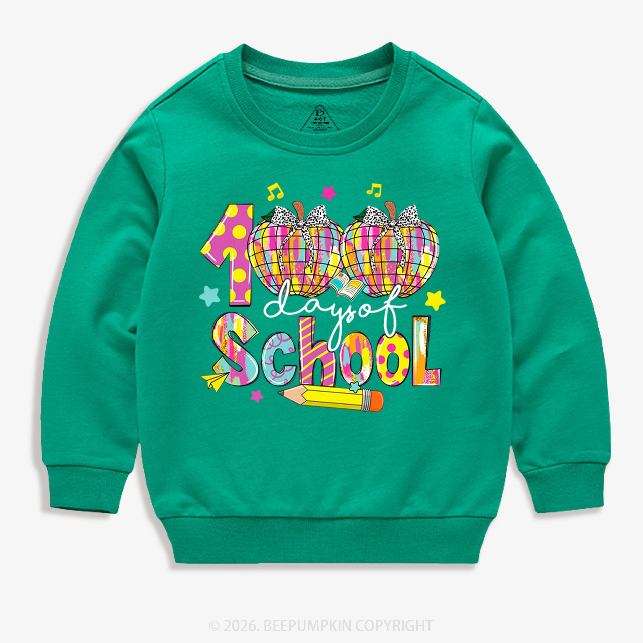 Bow & Plaid 100 Days of School Toddler&Kid's Sweatshirt