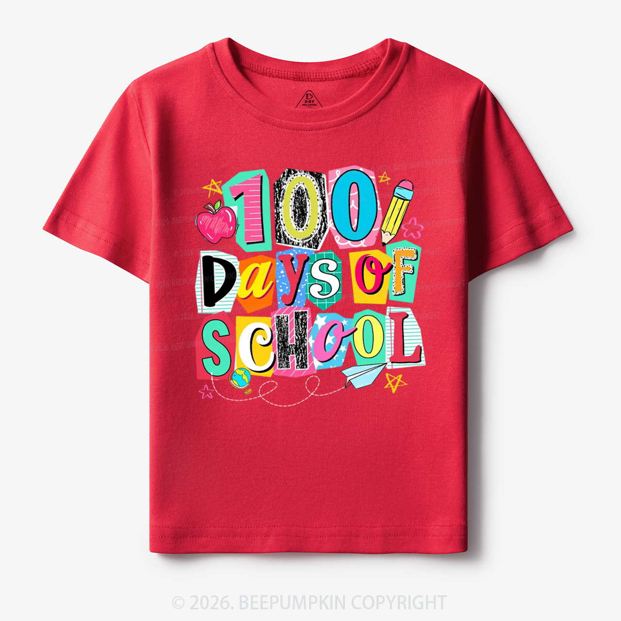 Color Pop 100 Days of School Toddler&Kid's Tees