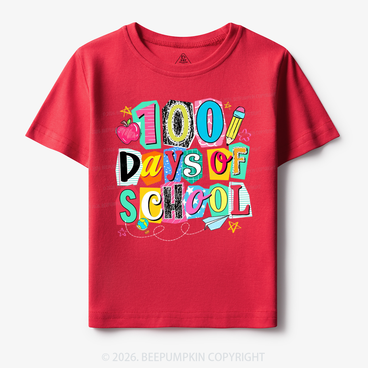 Color Pop 100 Days of School Toddler&Kid's Tees