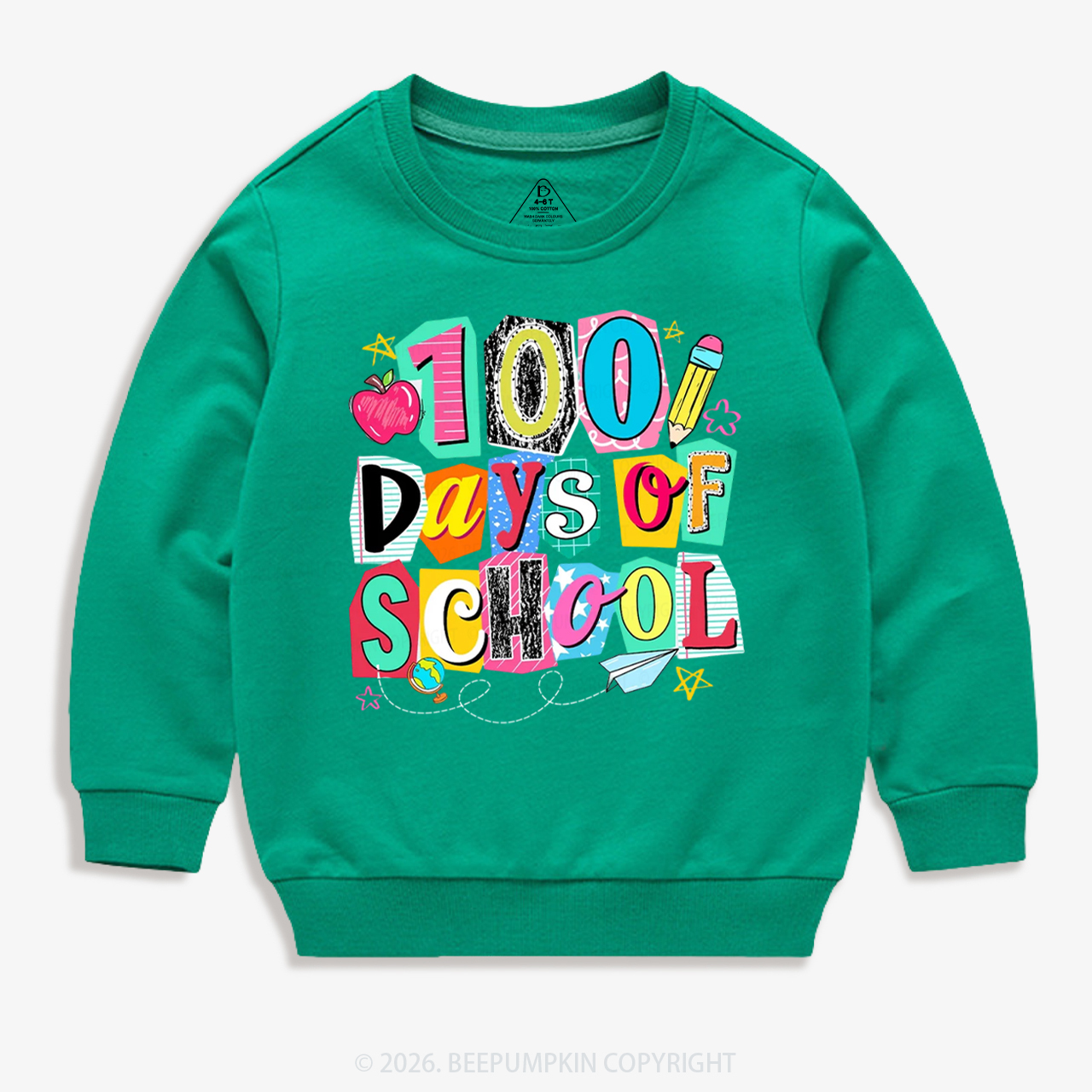 Color Pop 100 Days of School Toddler&Kid's Sweatshirt