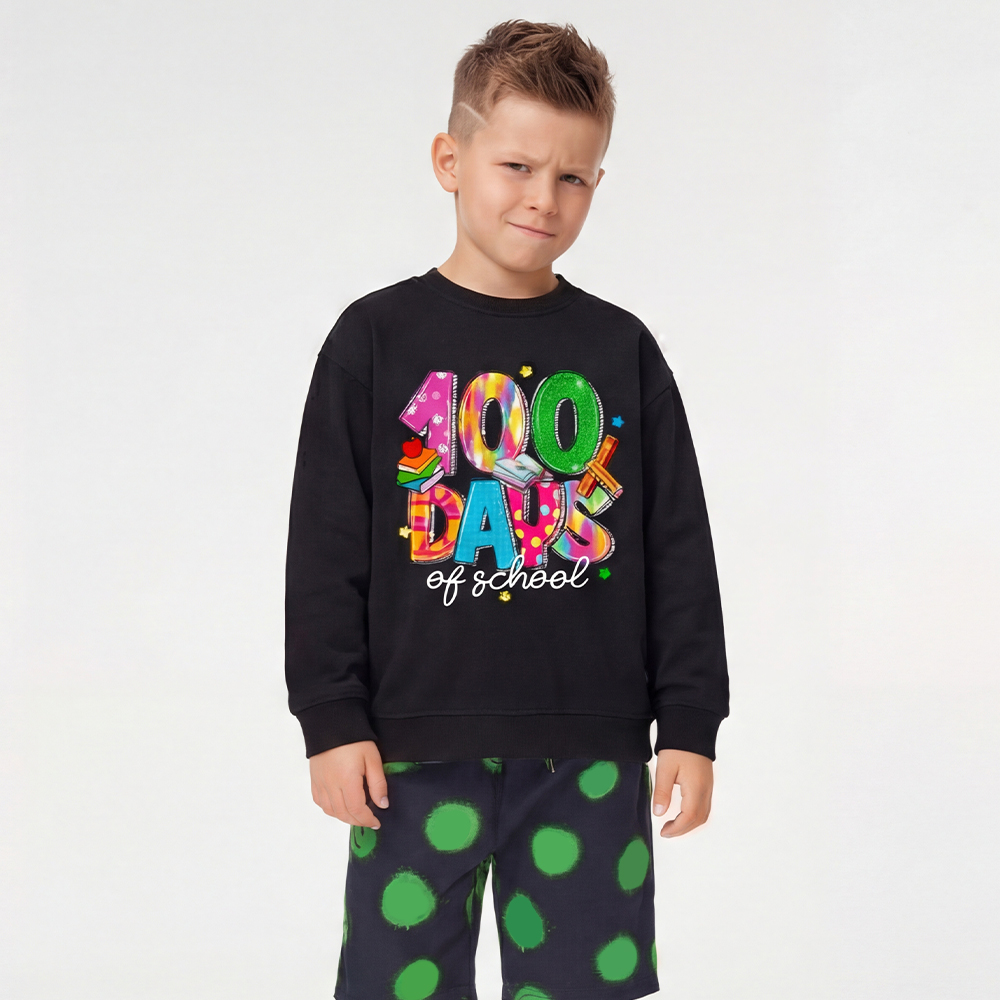 Bright & Fun 100 Days of School Toddler&Kid's Sweatshirt