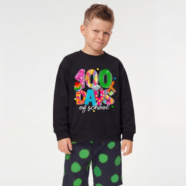 Bright & Fun 100 Days of School Toddler&Kid's Sweatshirt