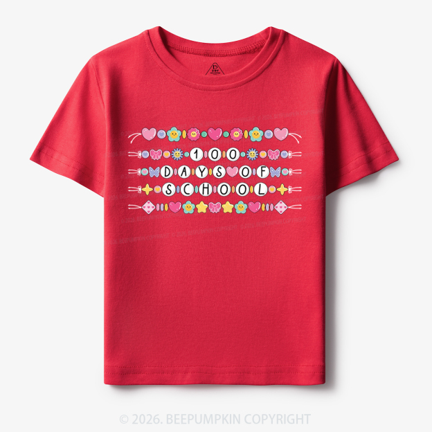 100 Days of School Beaded Bracelet Toddler&Kid's Tees