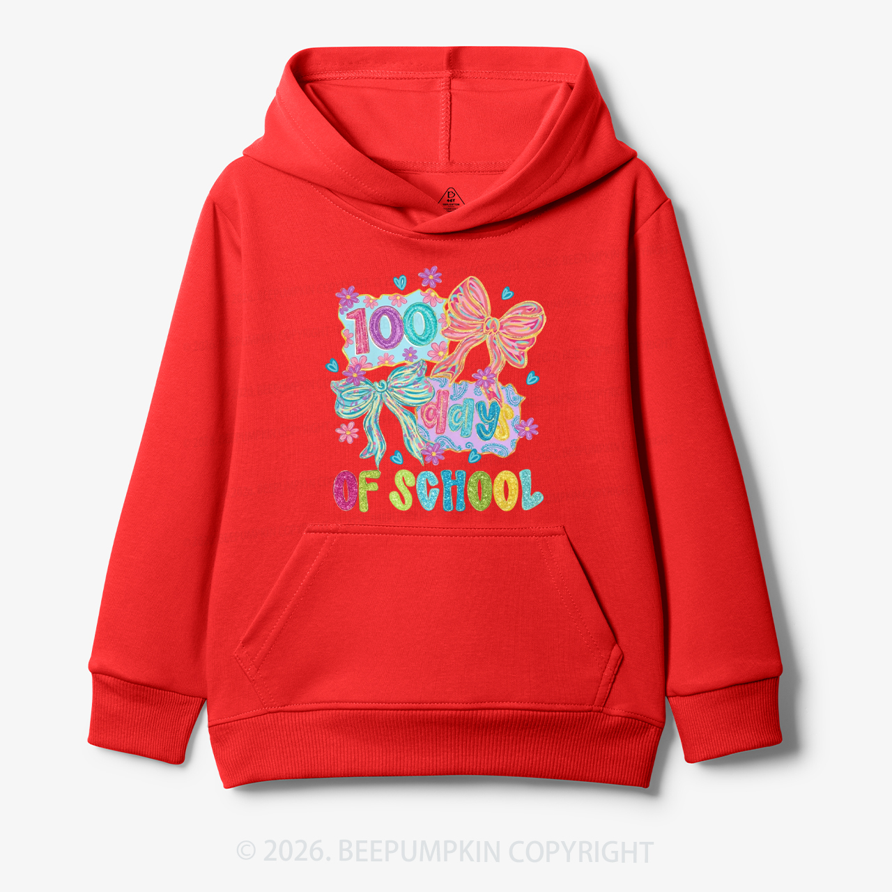 Sparkly Bow 100 Days of School Toddler&Kid's Hoodies