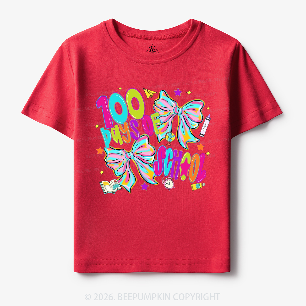 Bow Celebration 100 Days of School Toddler&Kid's Tees