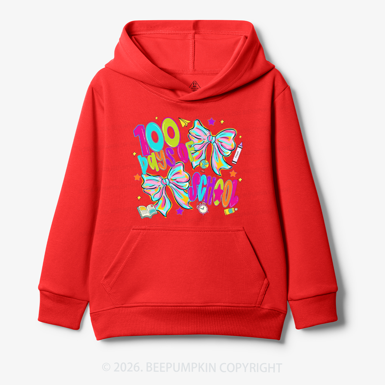 Bow Celebration 100 Days of School Toddler&Kid's Hoodies