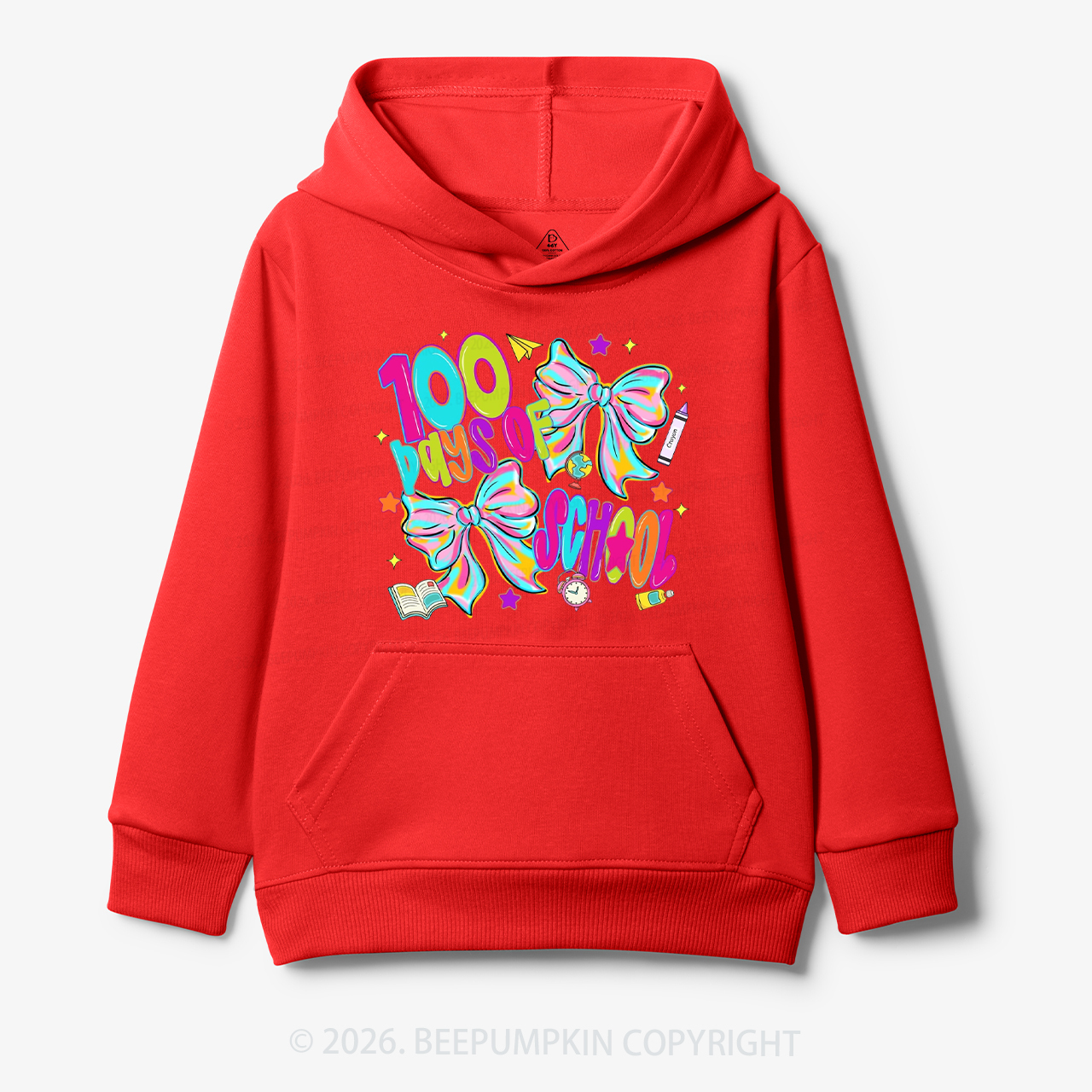 Bow Celebration 100 Days of School Toddler&Kid's Hoodies