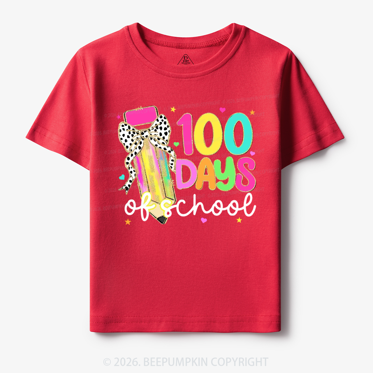 Pink Pencil Celebration 100 Days of School Toddler&Kid's Tees