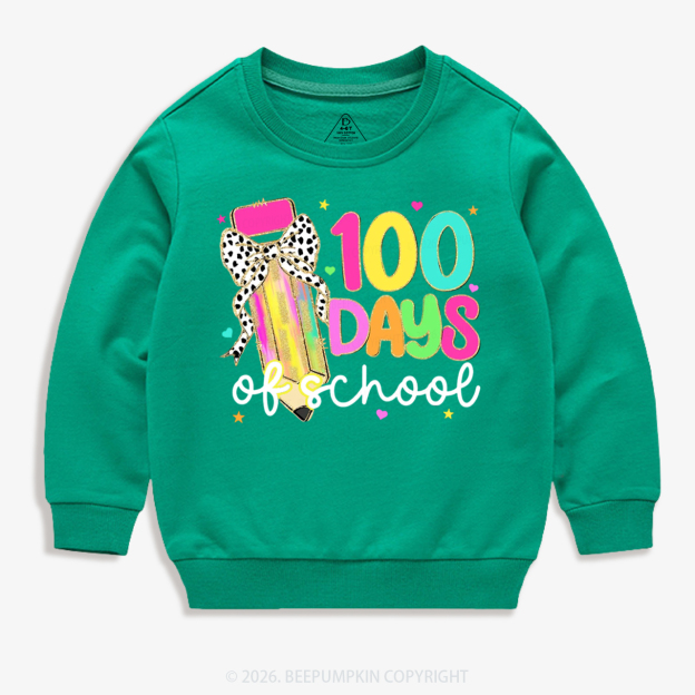 Pink Pencil Celebration 100 Days of School Toddler&Kid's Sweatshirt