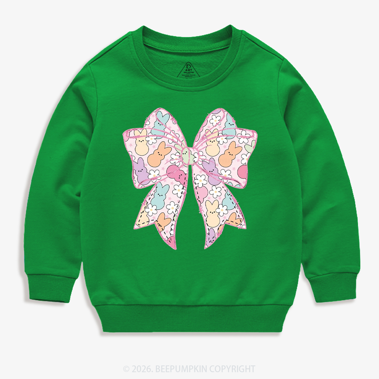 Easter Coquette Bunny Bow Kid's Sweatshirt