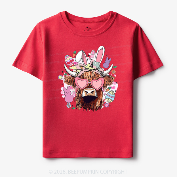Easter Cute Highland Cow Toddler&Kid's Tees