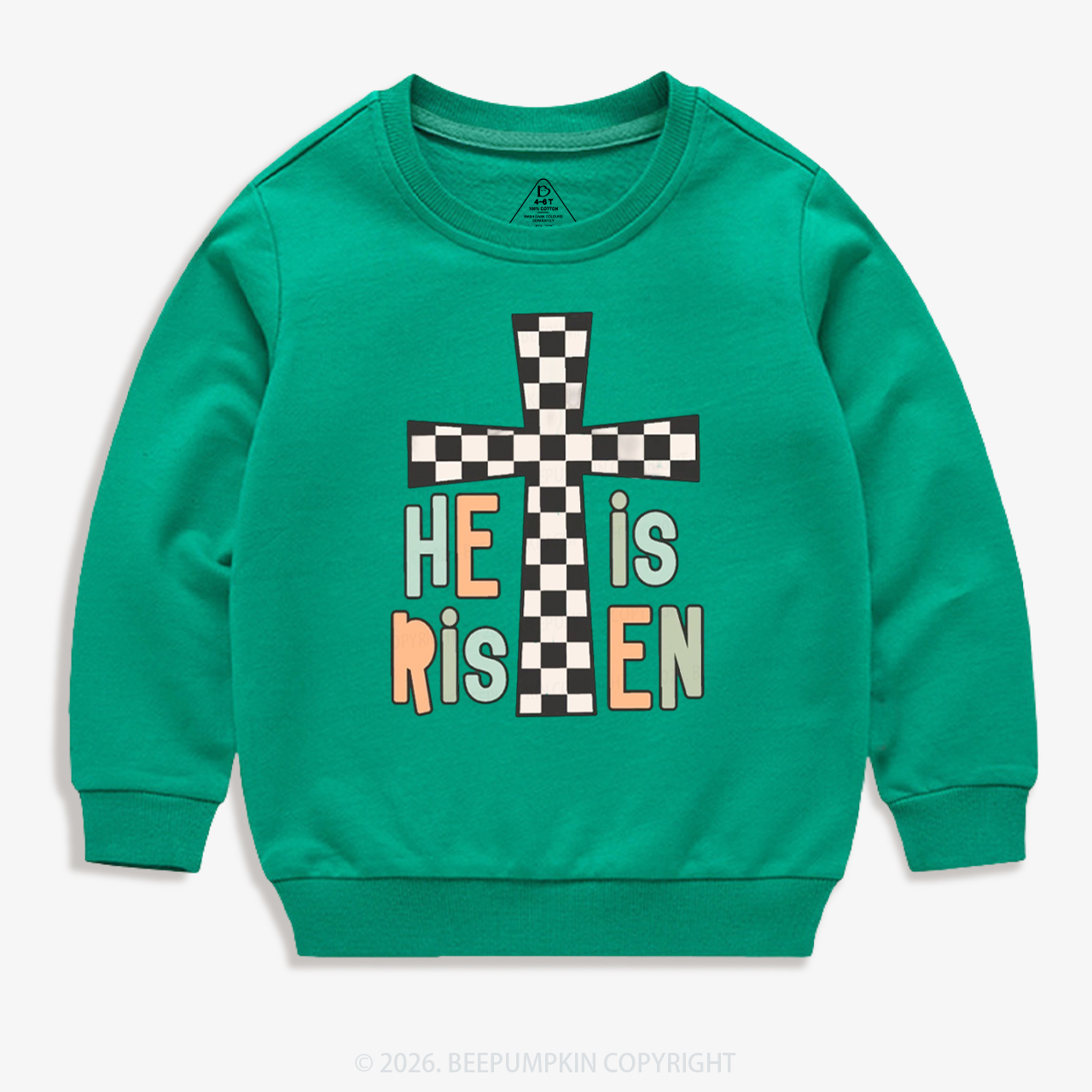 He Is Risen Easter Trendy Christian Kid's Sweatshirt