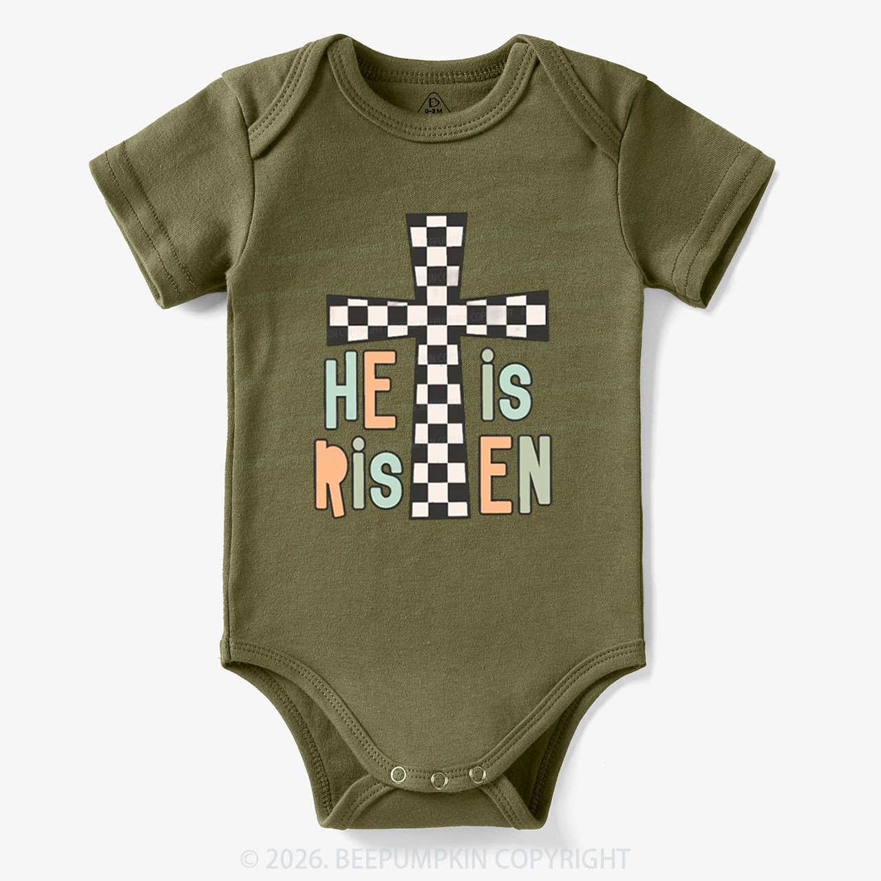 He Is Risen Easter Trendy Christian Bodysuit