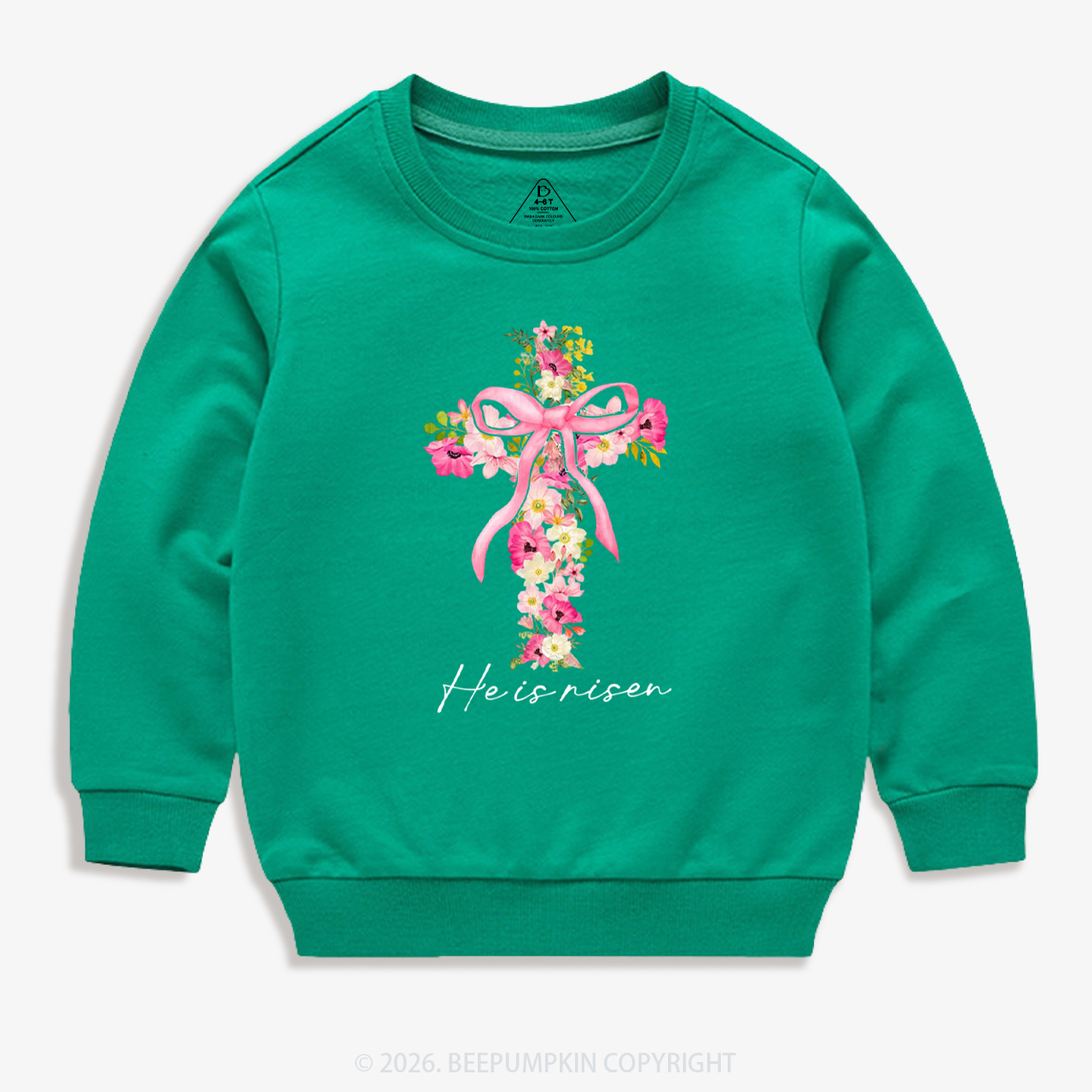 He Is Risen Easter Floral Kid's Sweatshirt