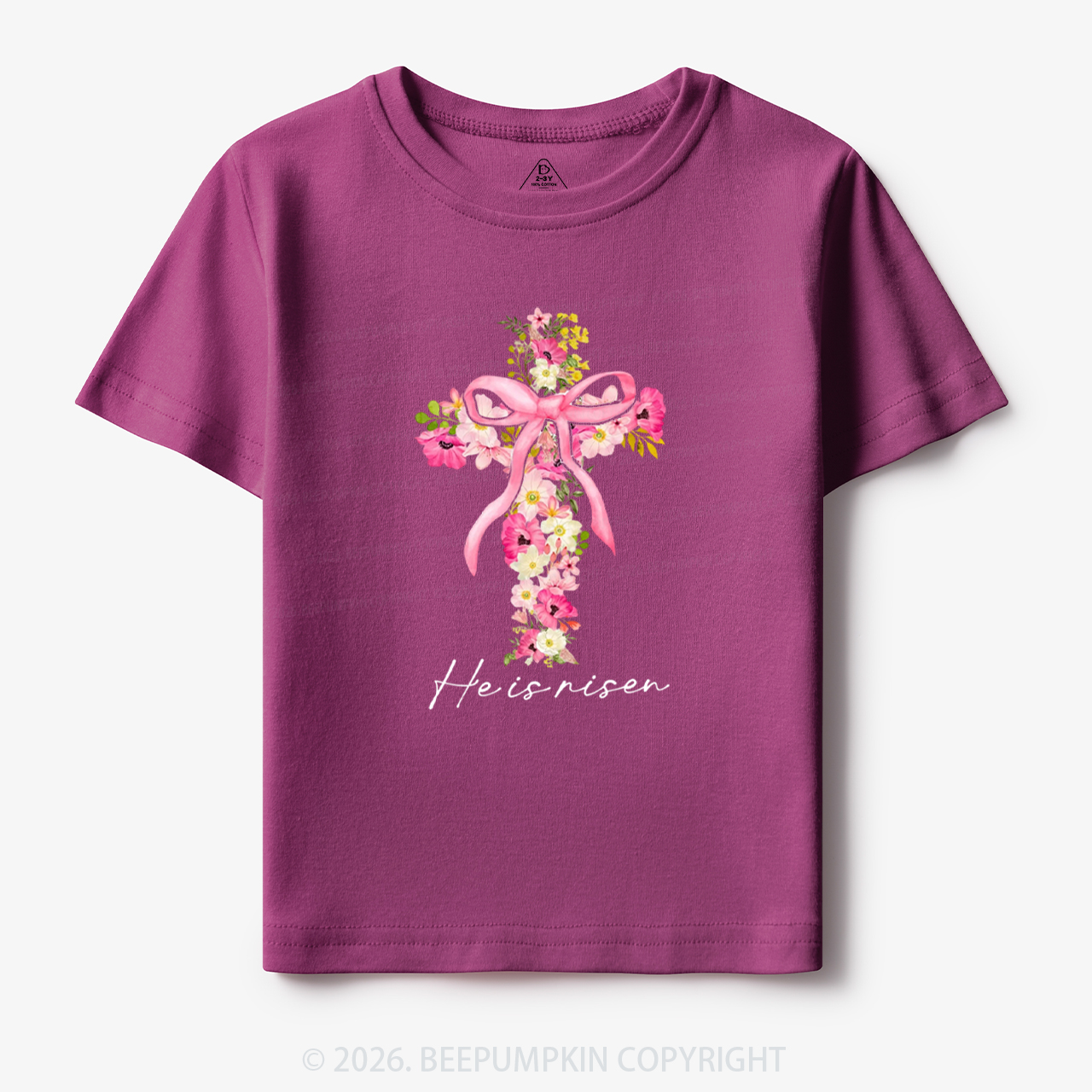He Is Risen Easter Floral Toddler&Kid's Tees
