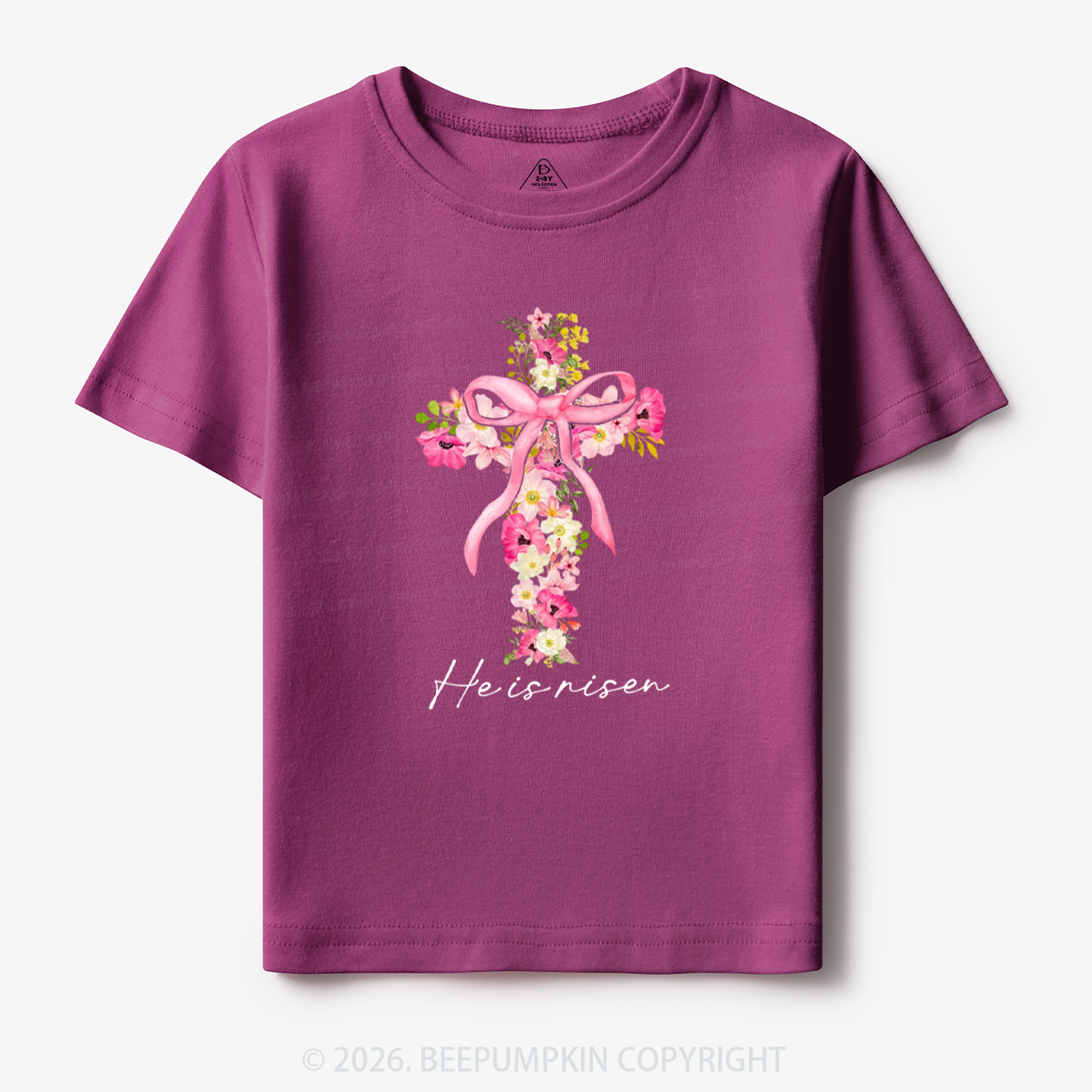He Is Risen Easter Floral Toddler&Kid's Tees