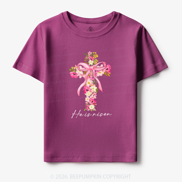 He Is Risen Easter Floral Toddler&Kid's Tees