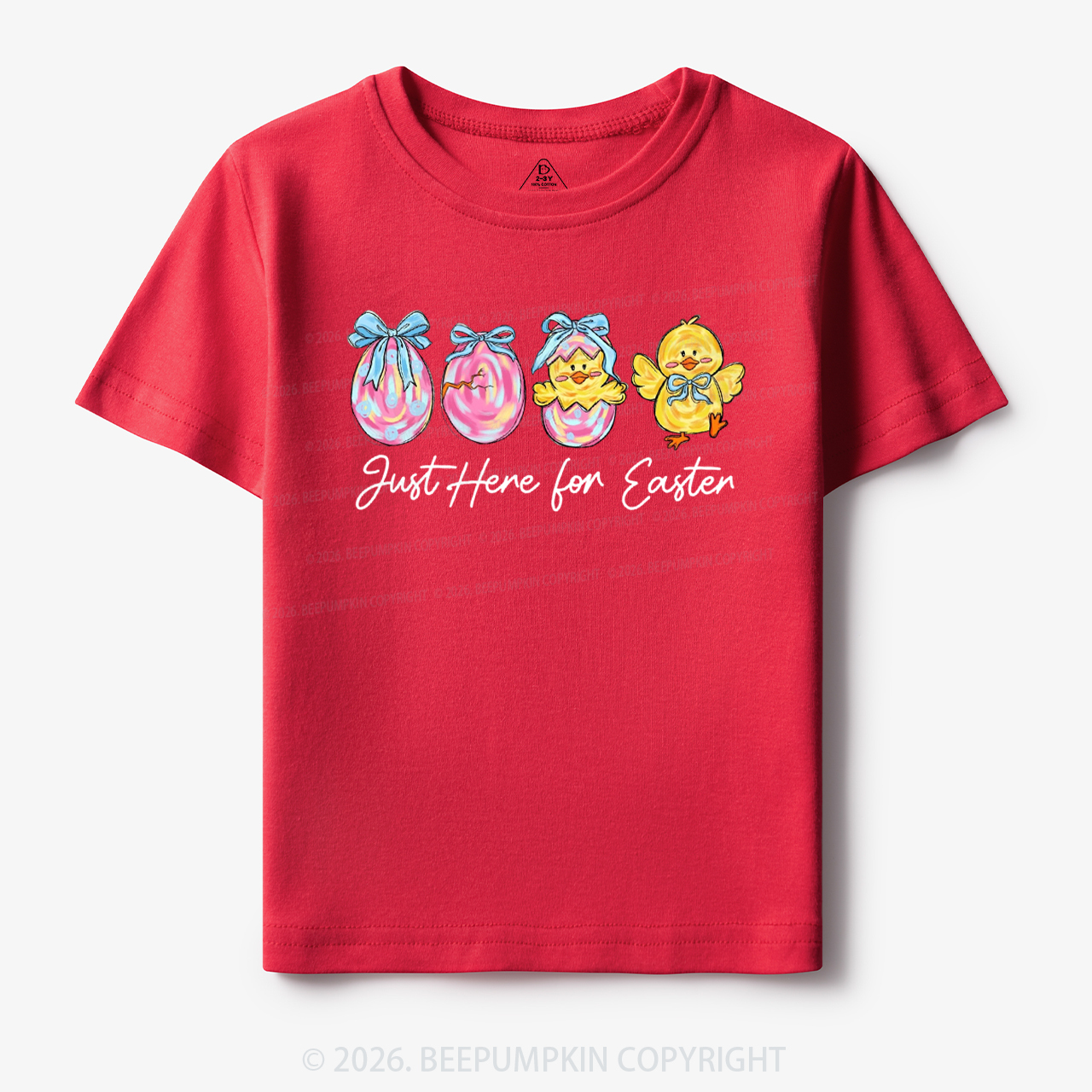 Just Here For Easter Pastel Eggs Coquette Toddler&Kid's Tees