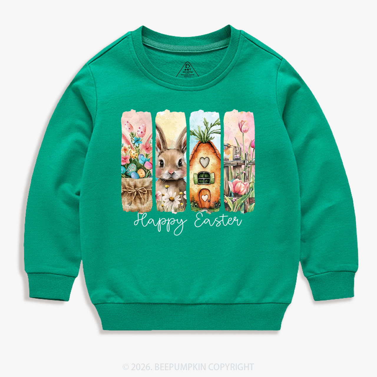 Happy Easter Floral Spring Kid's Sweatshirt